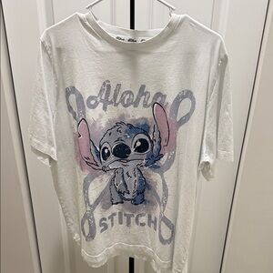 Stitch Aloha White Graphic woman Tee